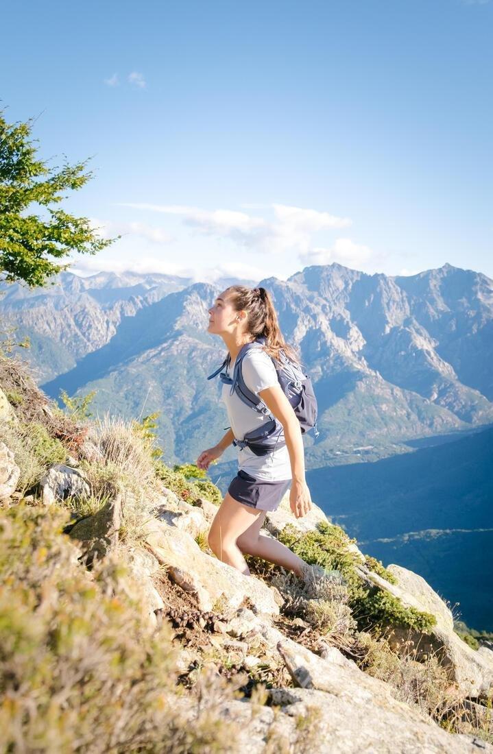 Women Ultra-Light Fast Hiking T-Shirt - FH500, Blue, No Color, large image number 6