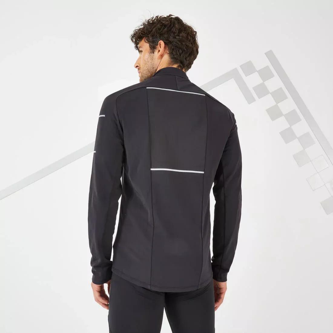 Men Warm Running Jacket - Kiprun Run 900, Black, No Color, large image number 3