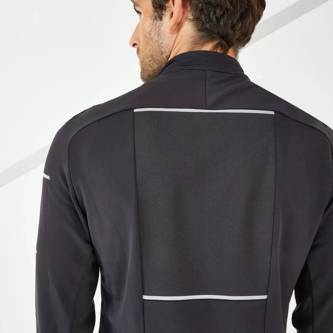 Men Warm Running Jacket - Kiprun Run 900, Black, No Color, large image number 4