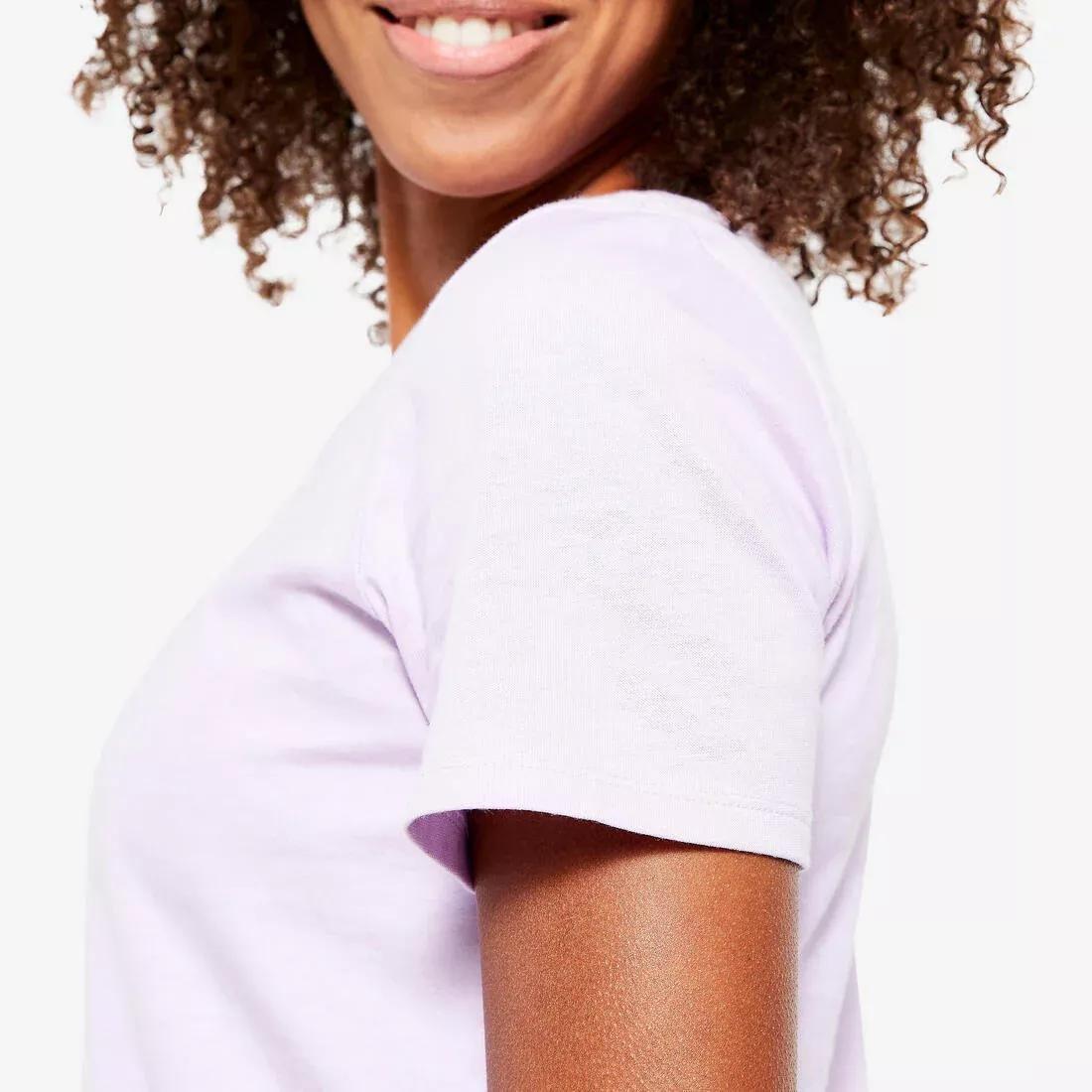 BLACK Women's V-Neck Cotton Fitness T-Shirt, No Color, large image number 8