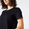 DOMYOS - Women Fitness T-Shirt - 500 Essentials, Black
