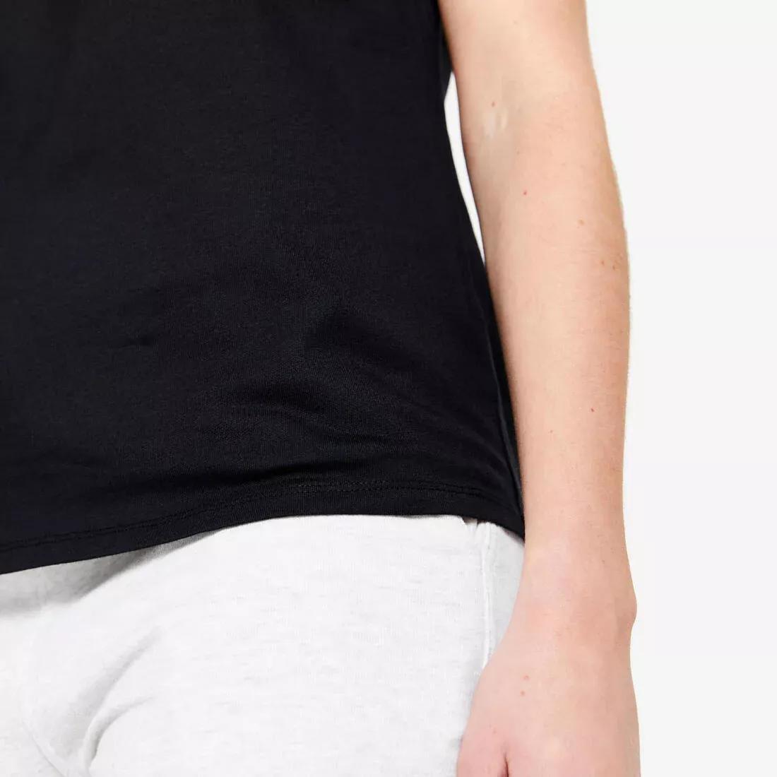 Women Fitness T-Shirt - 500 Essentials, Black, No Color, large image number 14