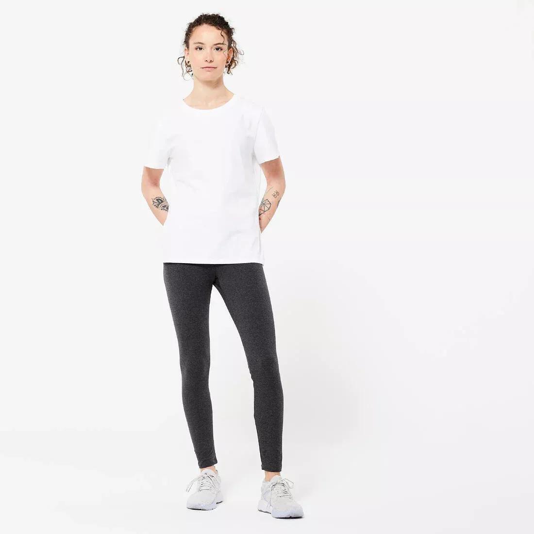 Women Fitness T-Shirt - 500 Essentials, Grey, , large image number 2