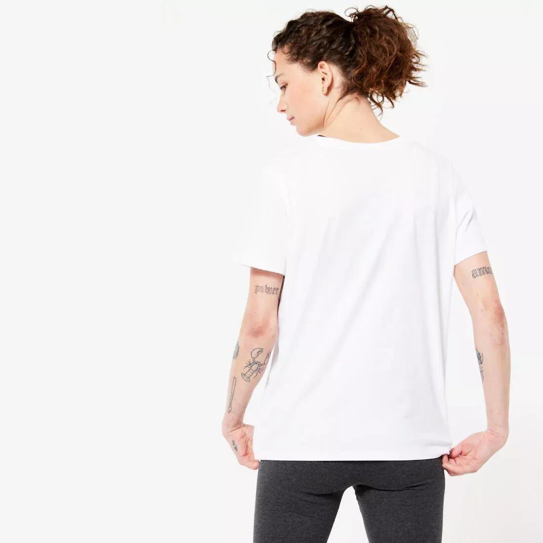 Women Fitness T-Shirt - 500 Essentials, Grey, , large image number 4