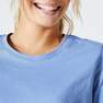 DOMYOS - Women Fitness T-Shirt - 500 Essentials, Grey