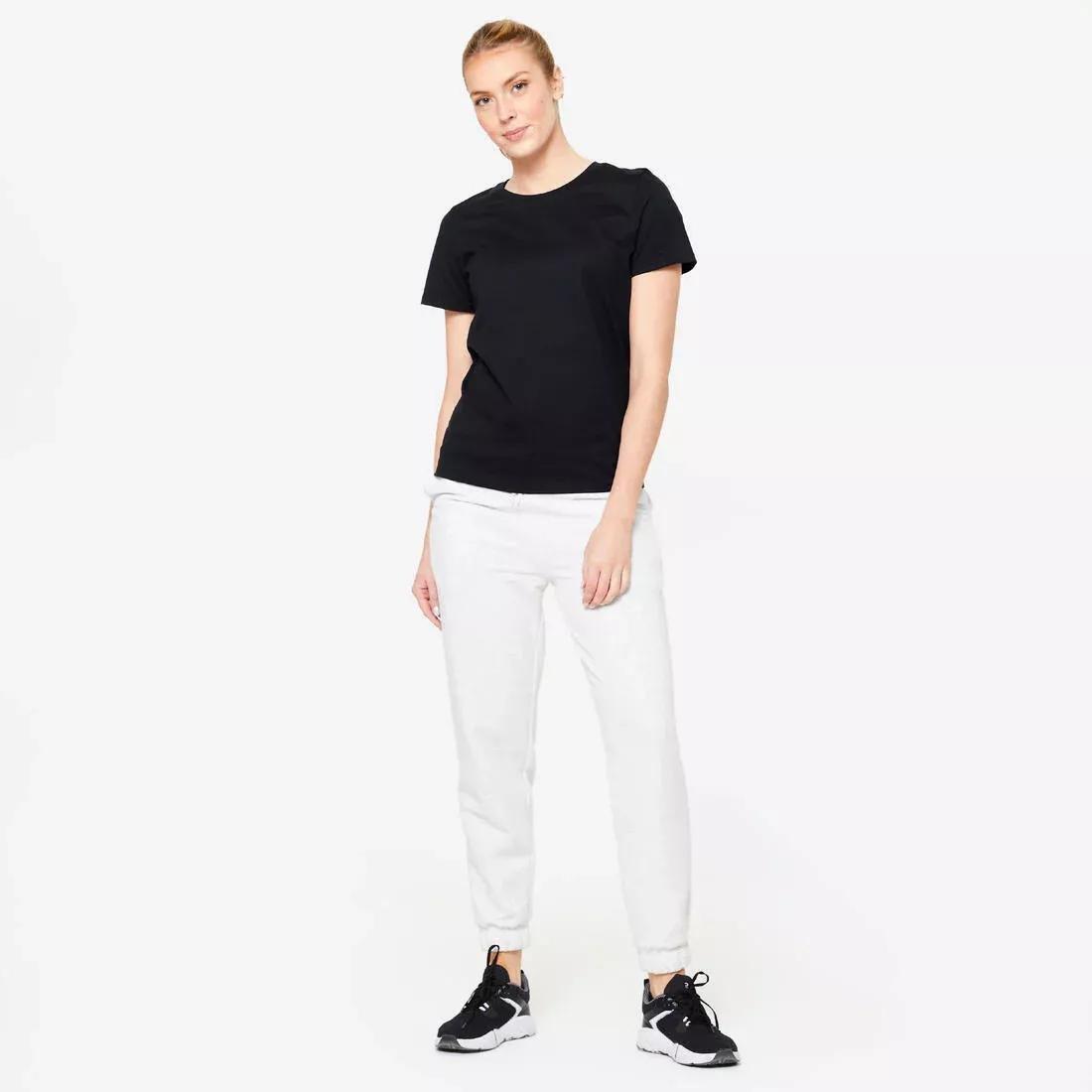 Women Fitness T-Shirt - 500 Essentials, Grey, No Color, large image number 8