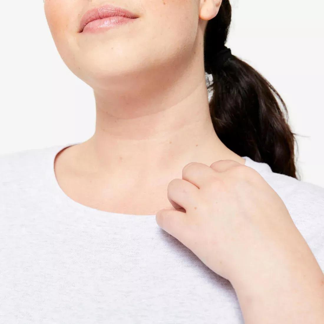 Women Fitness T-Shirt - 500 Essentials, Grey, No Color, large image number 11