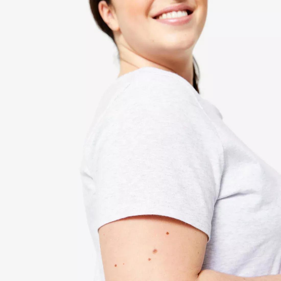 Women Fitness T-Shirt - 500 Essentials, Grey, No Color, large image number 13