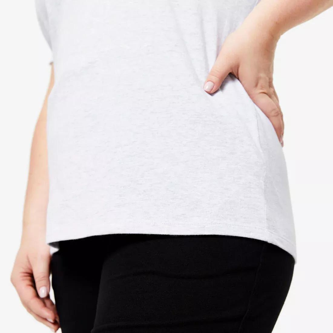 Women Fitness T-Shirt - 500 Essentials, Grey, No Color, large image number 14