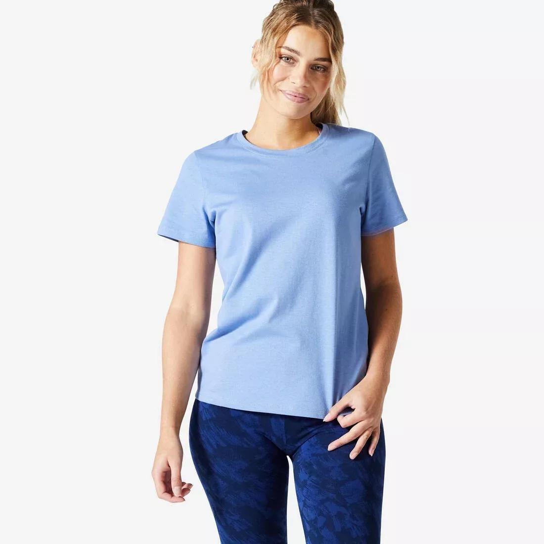 Women Fitness T-Shirt - 500 Essentials, Navy, , large image number 1