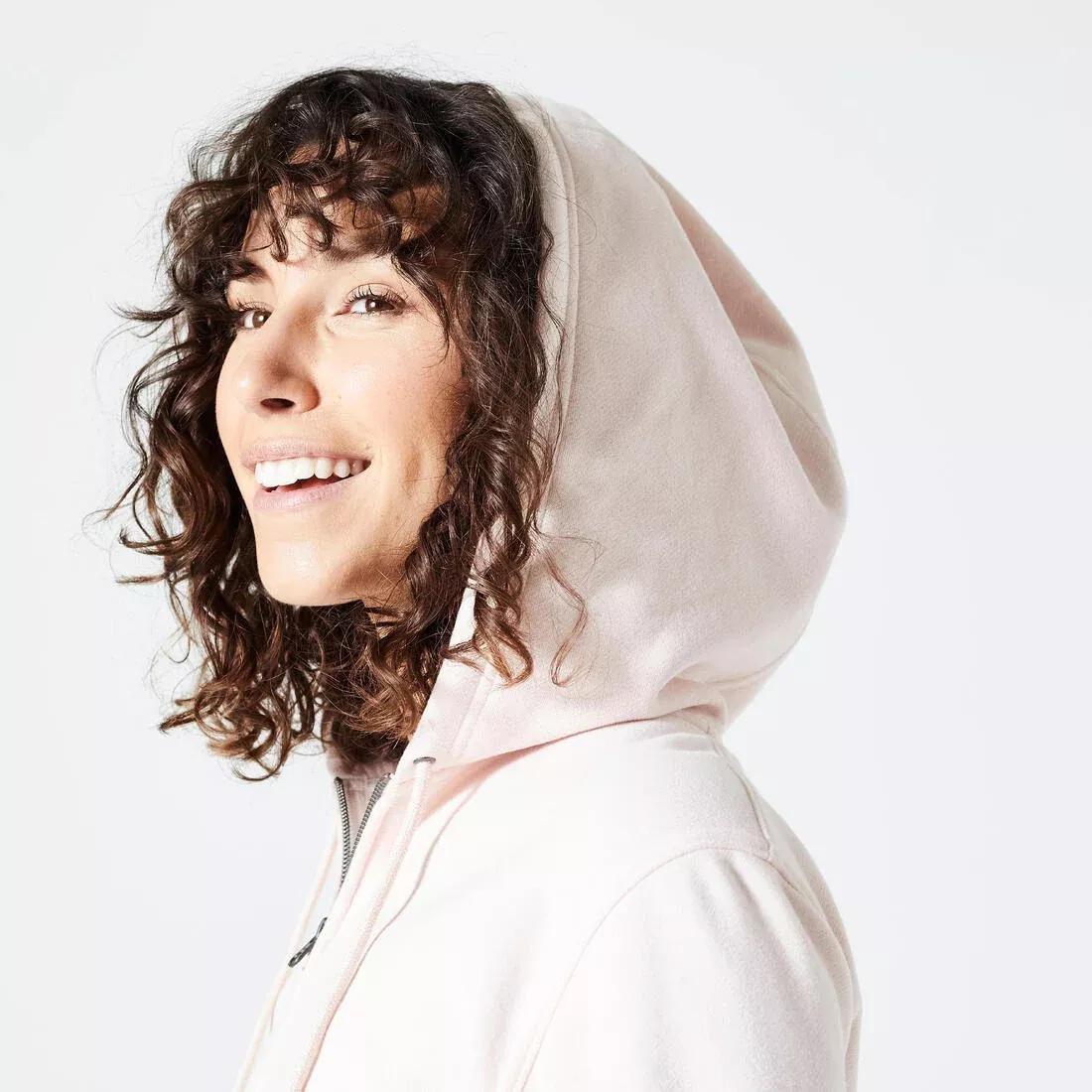 Women's Zip-Up Fitness Sweatshirt - Rose Quartz, quartz pink, , large image number 2
