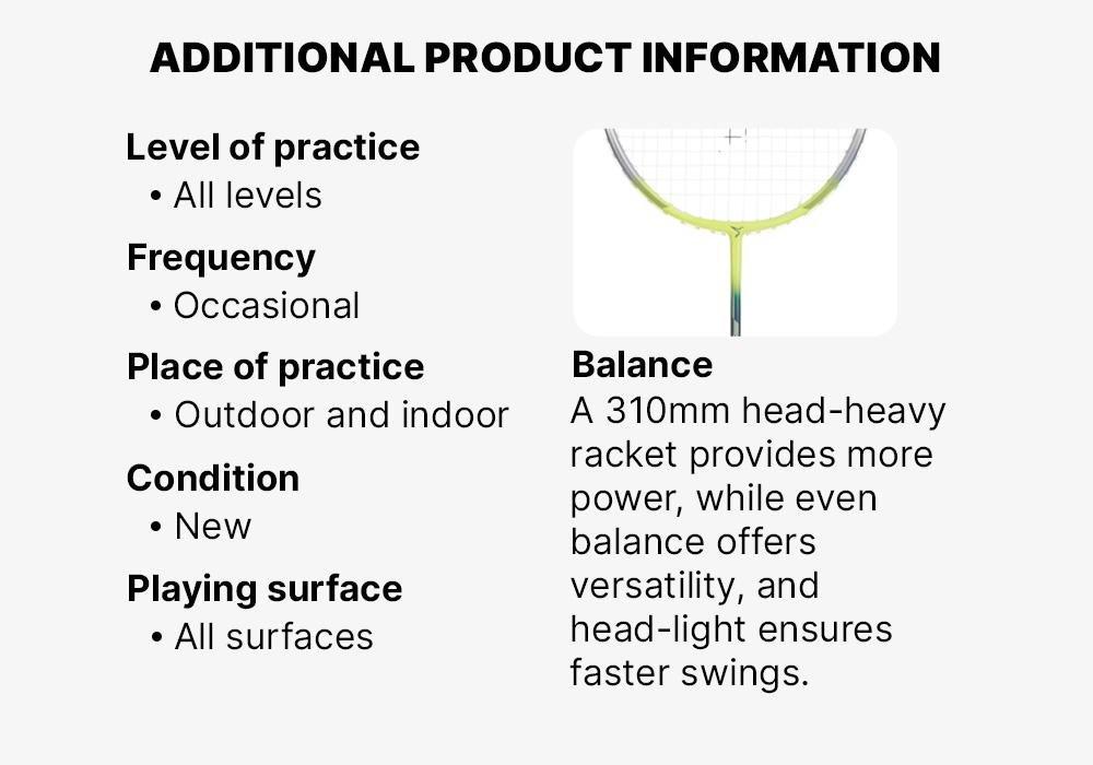 Unisex Badminton Racket - Br Sensation 190, Yellow, No Color, large image number 16