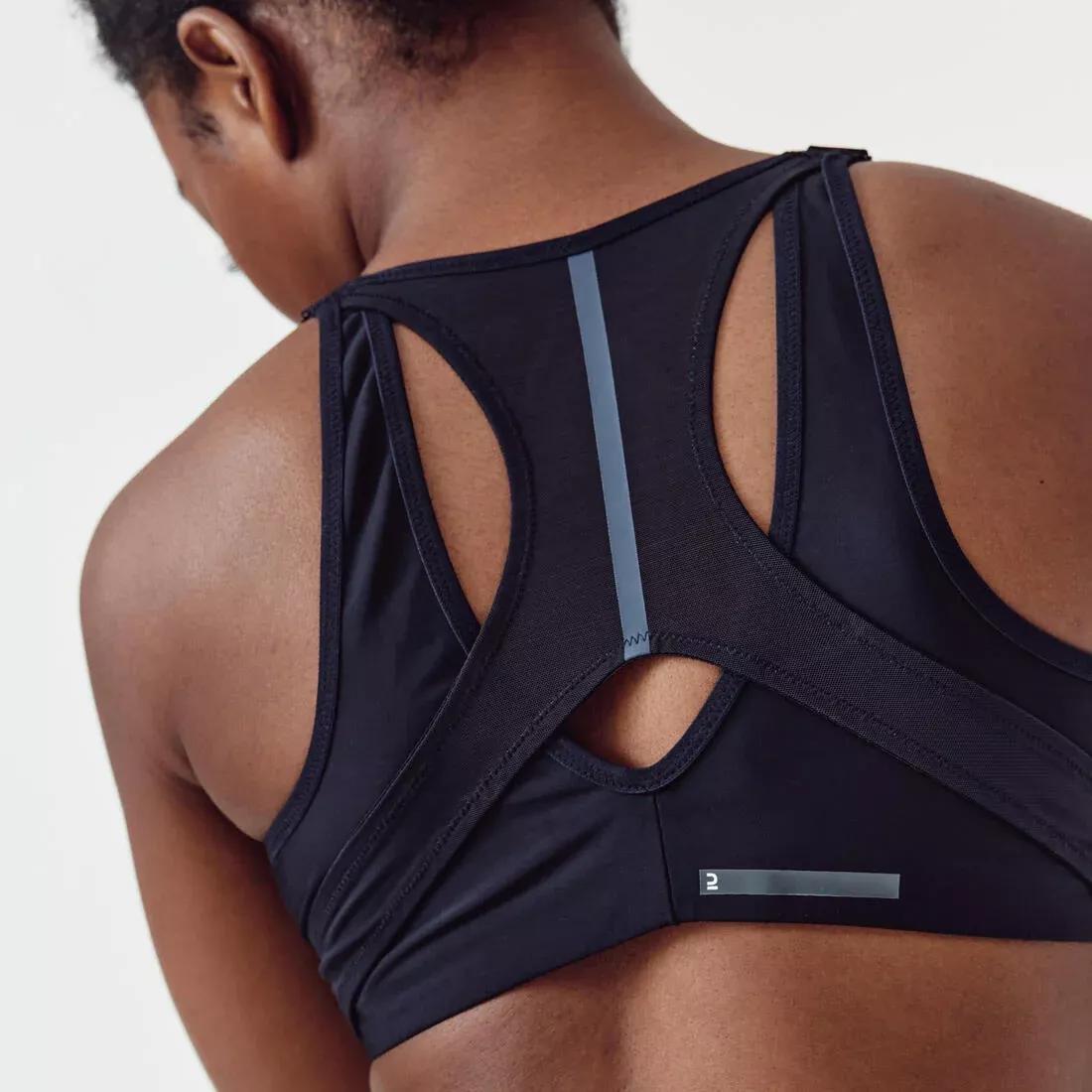 Women High-Support Zip Sports Bra, Black, No Color, medium