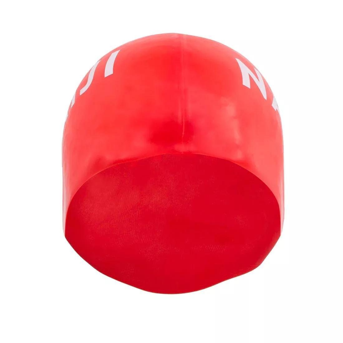 FLUO RED Silicone Swim Cap, No Color, large image number 10