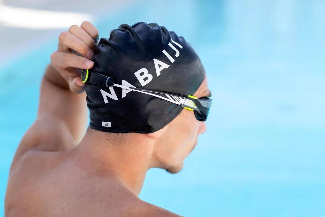 Silicone Swim Cap, Black, No Color, large image number 11