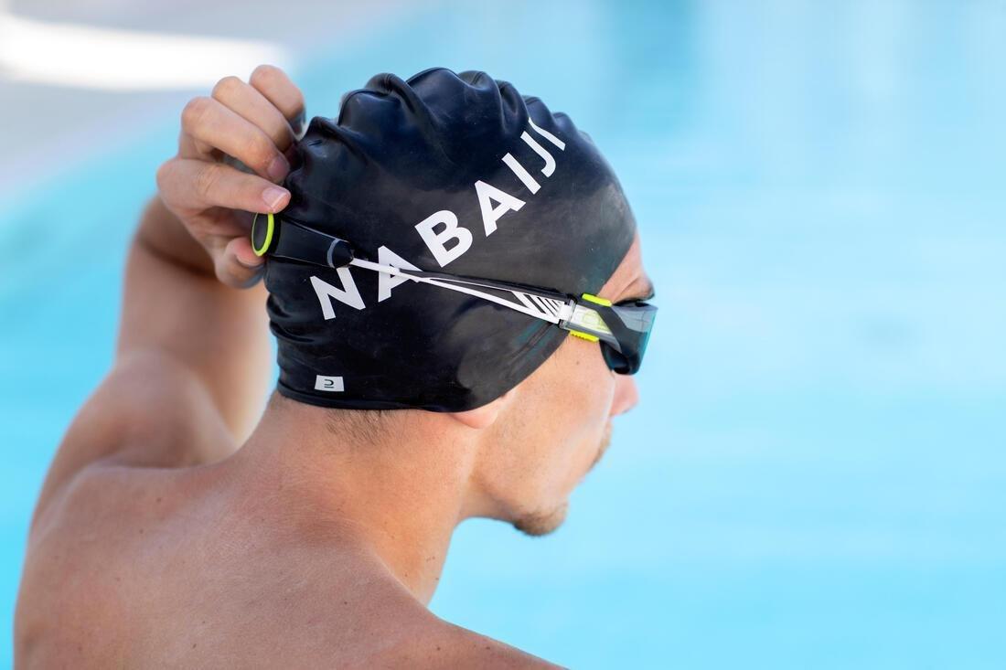 Silicone Swim Cap, Black, No Color, large image number 14