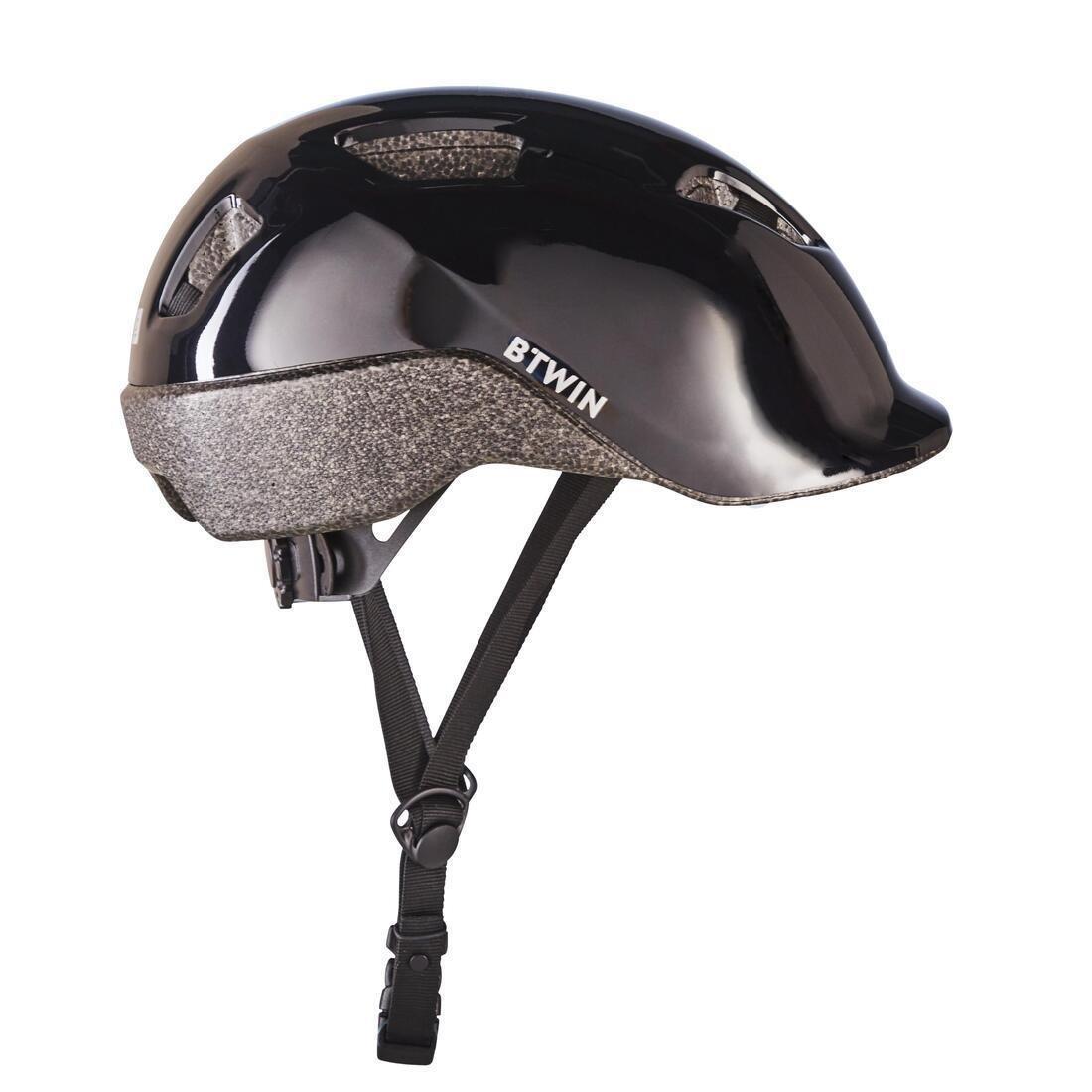 BTWIN - Unisex Kids Bike Helmet, 100, Black