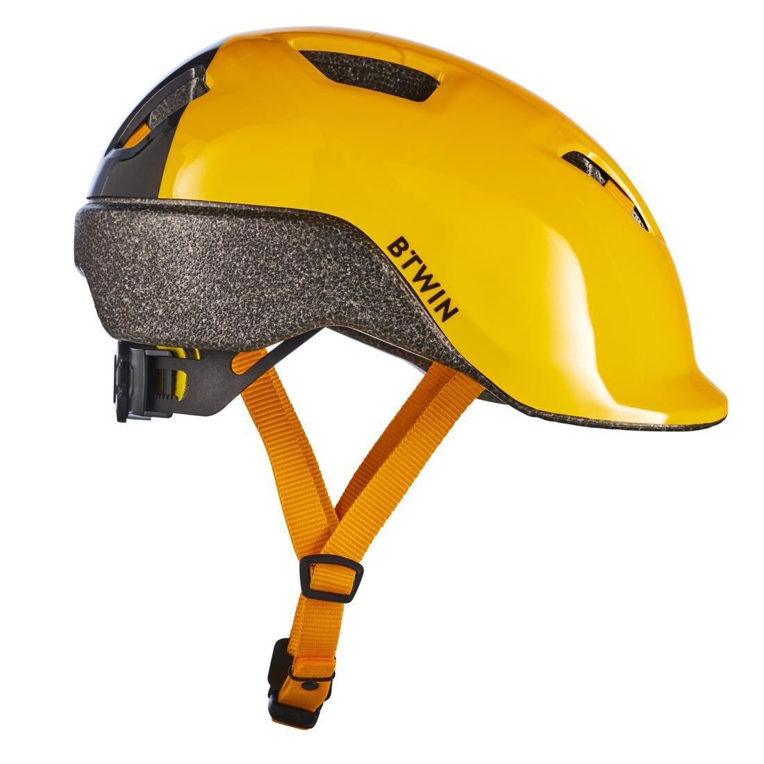 BTWIN - Unisex Kids Helmet, Yellow