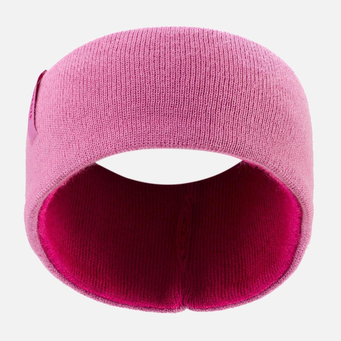 Kids Girls Reverse Skiing Headband, Pink, No Color, large image number 1