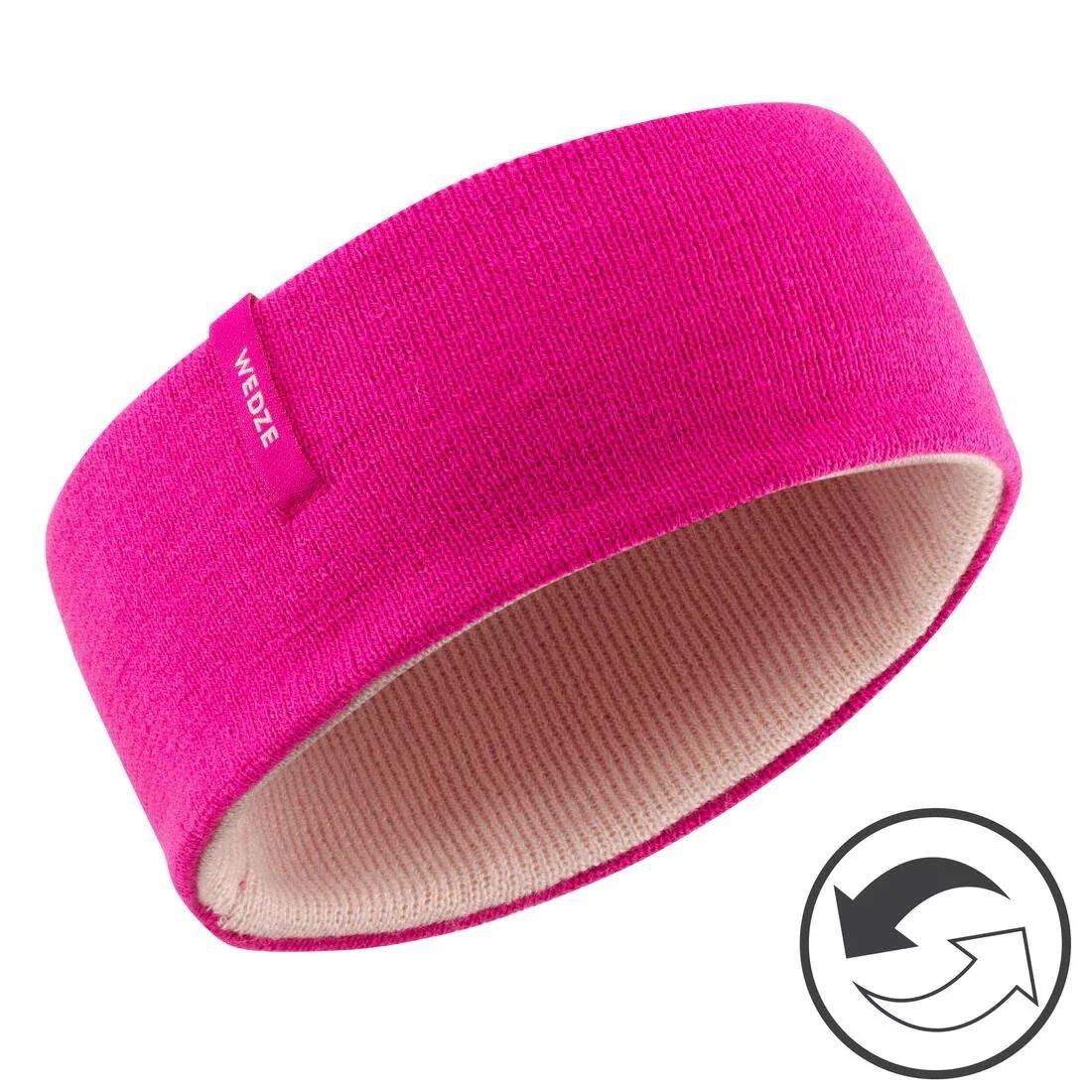 Kids Girls Reverse Skiing Headband, Pink, No Color, large image number 10