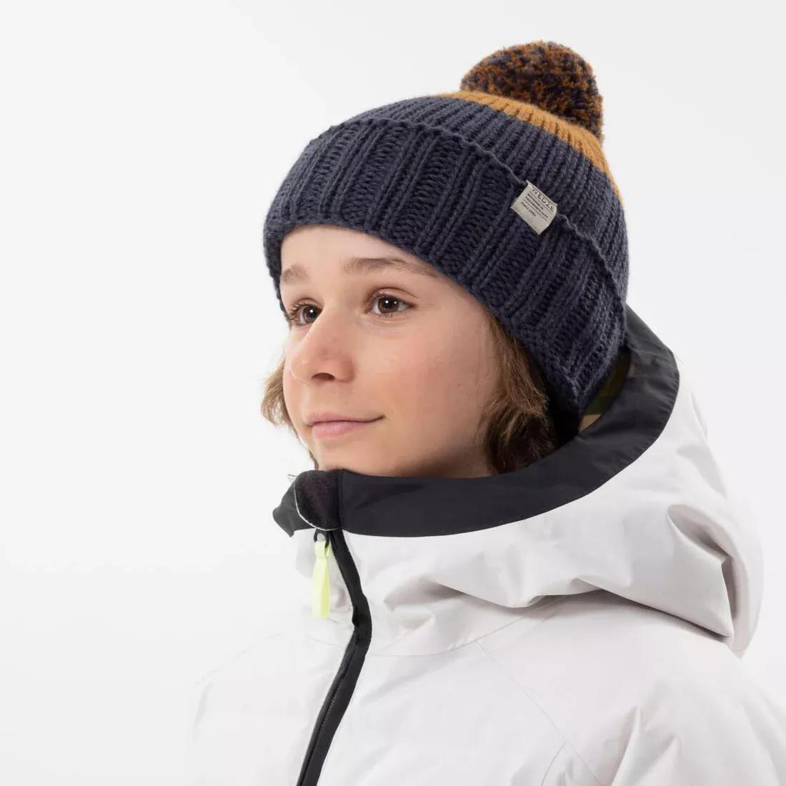 MACCHIATO BROWN KIDS' SKI HAT  MADE IN FRANCE - GRAND NORD, No Color, large image number 7