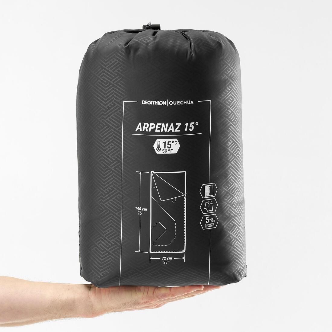 Camping Sleeping Bag - Arpenaz, Grey, No Color, large image number 2