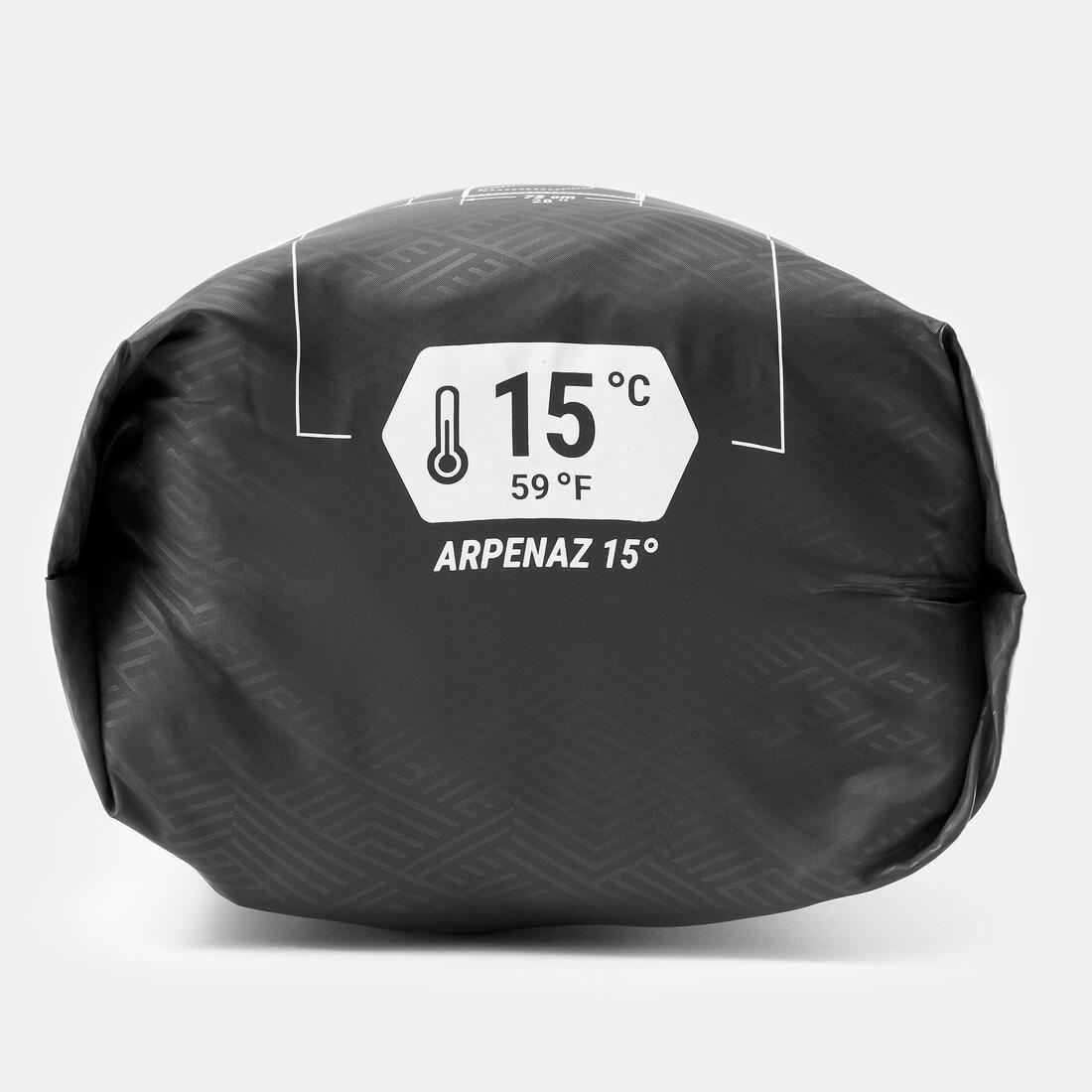Camping Sleeping Bag - Arpenaz, Grey, No Color, large image number 3