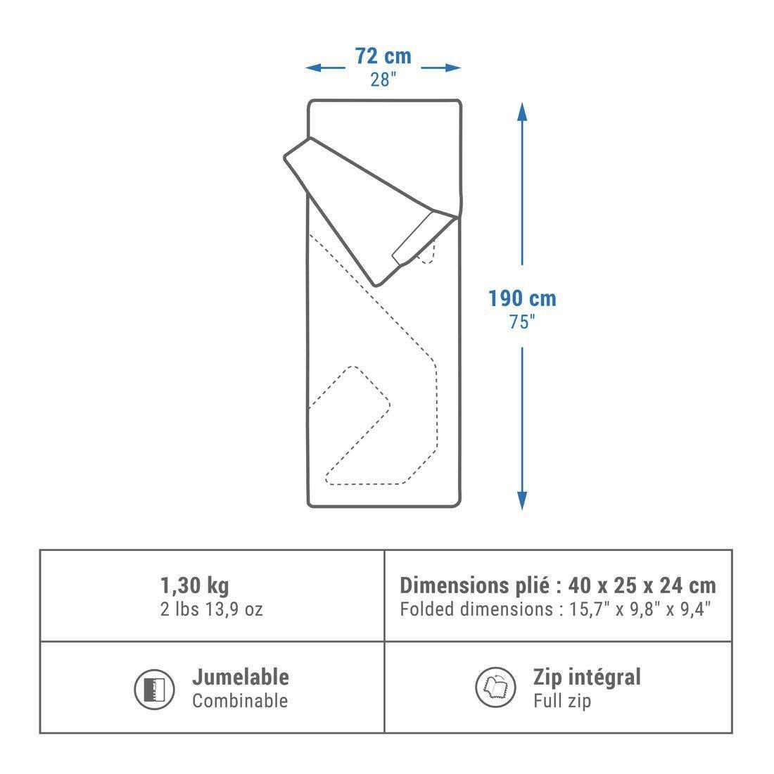 Camping Sleeping Bag - Arpenaz, Grey, No Color, large image number 5