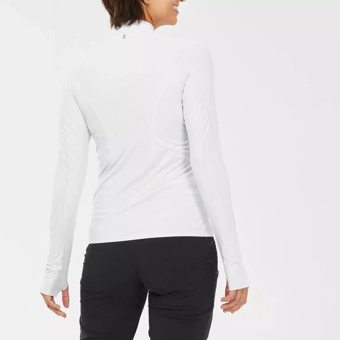 Women Long-Sleeved Mountain Walking T-Shirt - Anti-UV, Blue, No Color, large image number 2