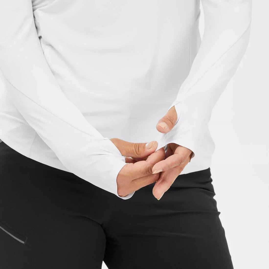 Women Long-Sleeved Mountain Walking T-Shirt - Anti-UV, Blue, No Color, large image number 4