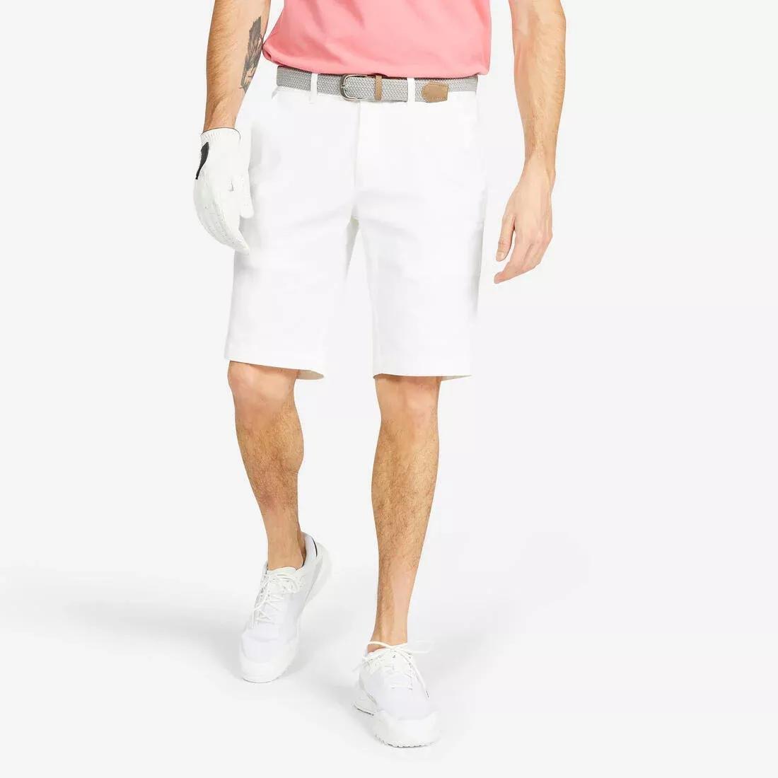 Men Golf Cotton Chino Shorts - Mw500, White, , medium