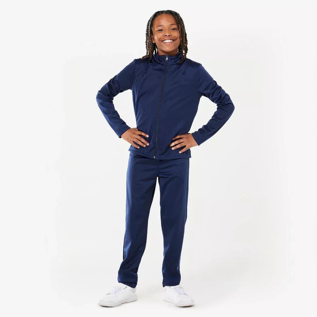 Kids Boys Basic Synthetic Breathable Tracksuit Gym, Navy, , large image number 0