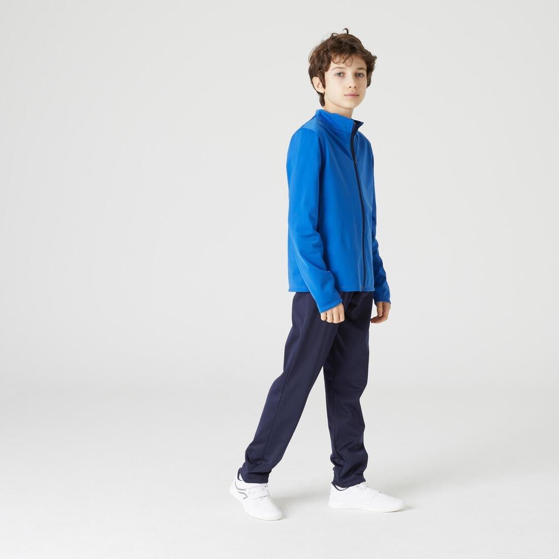 Kids Boys Basic Synthetic Breathable Tracksuit Gym, Navy, , large image number 1