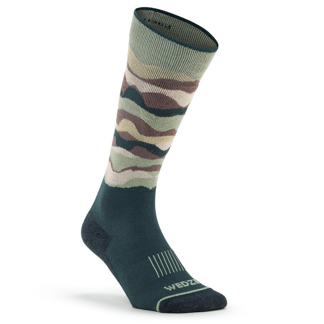 MELEZE GREEN ADULT SKI AND SNOWBOARD SOCKS - 100 - MOUNTAIN, , medium