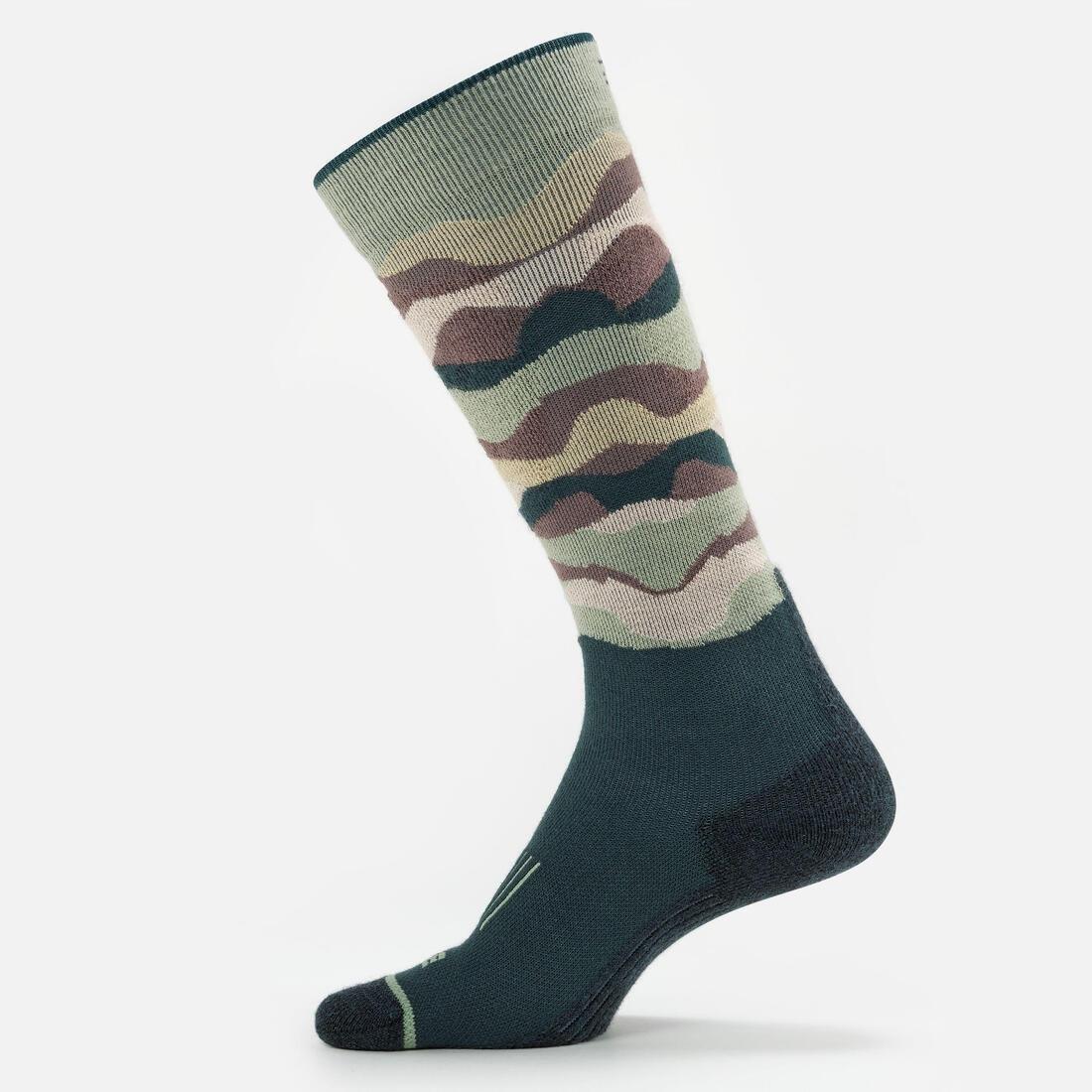 MELEZE GREEN ADULT SKI AND SNOWBOARD SOCKS - 100 - MOUNTAIN, , large image number 1