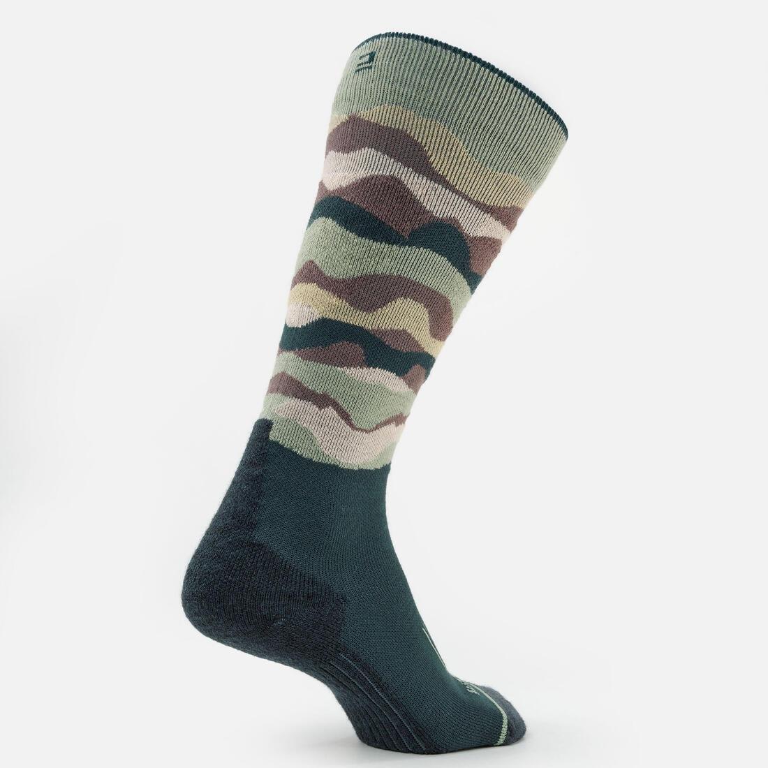 MELEZE GREEN ADULT SKI AND SNOWBOARD SOCKS - 100 - MOUNTAIN, , large image number 2