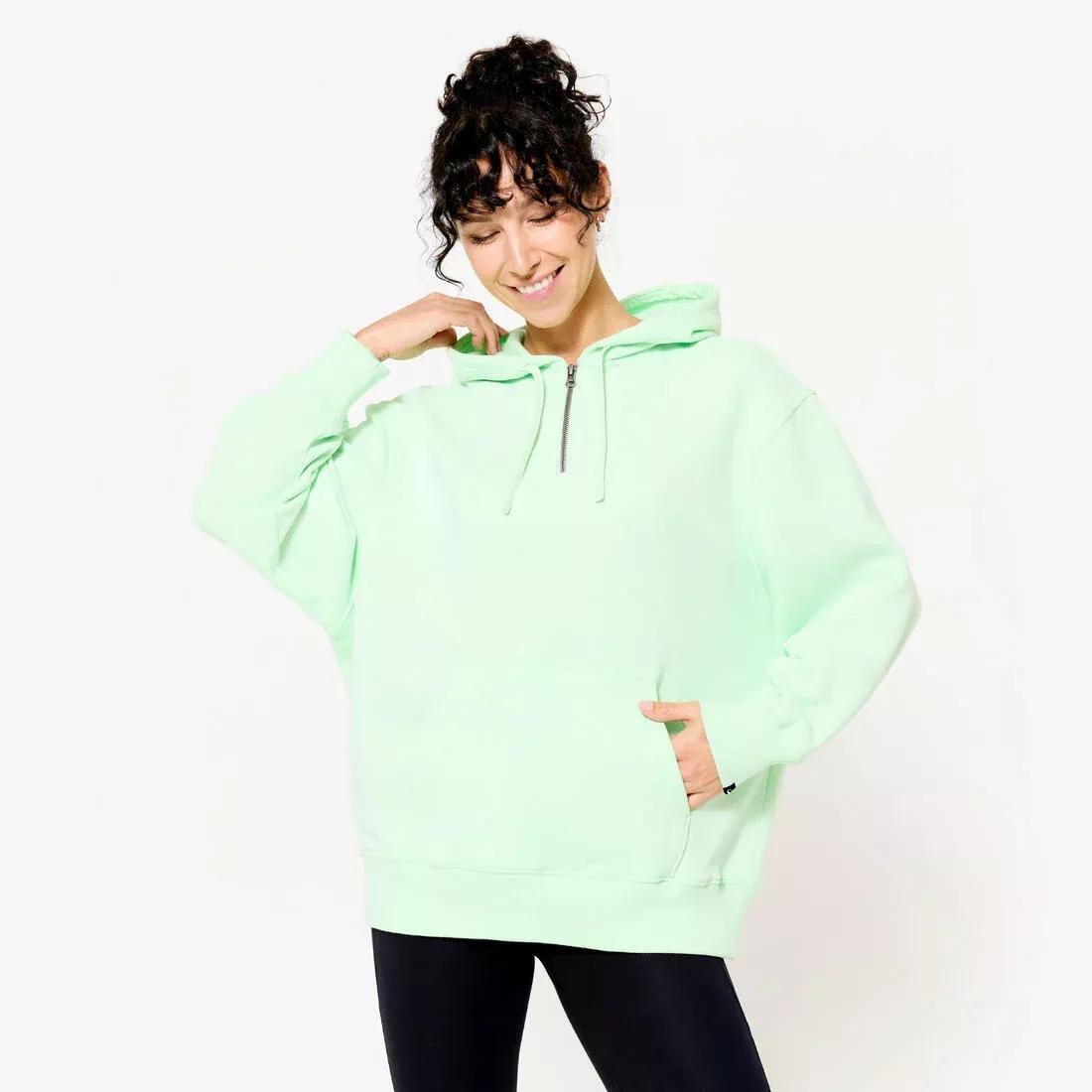 Women Oversized Fitness Hoodie - 520 Light, Green, No Color, large image number 0