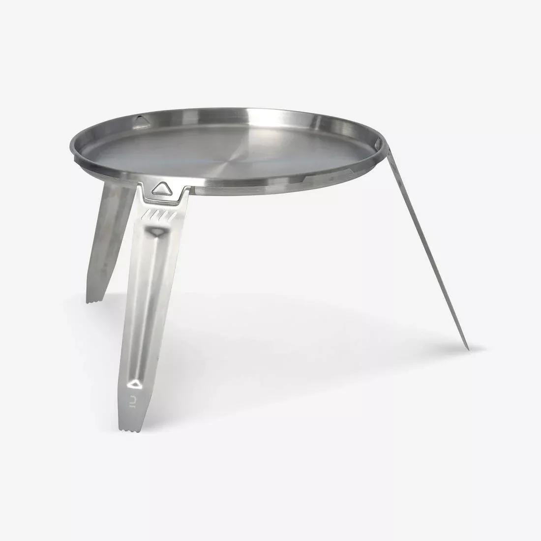 Plancha Pan Over Fire On Tripod 30cm Bushcraft Stainless Steel, Grey, 5401_000, medium