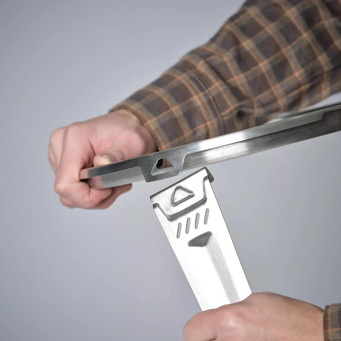 Plancha Pan Over Fire On Tripod 30cm Bushcraft Stainless Steel, Grey, 5401_000, large image number 2