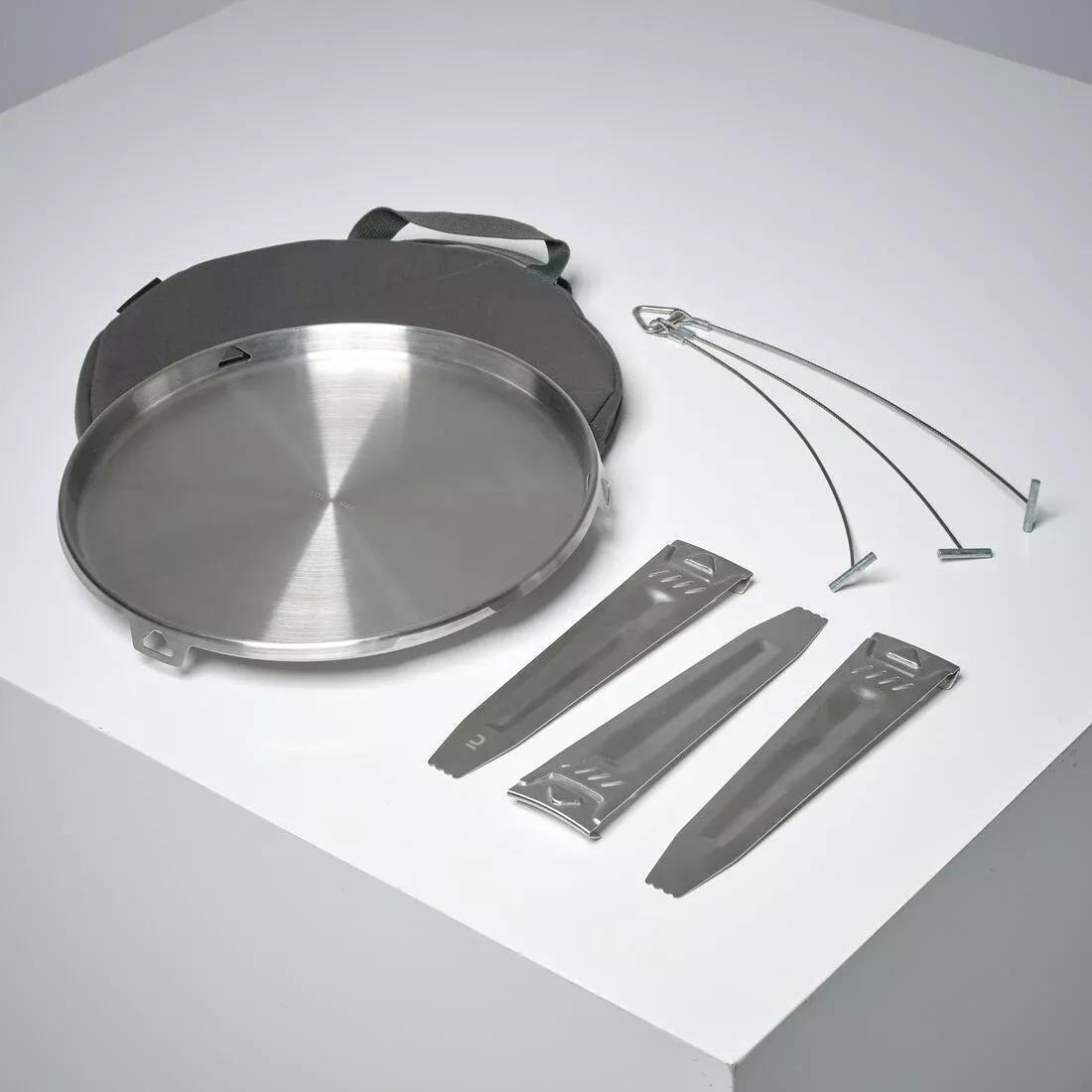 Plancha Pan Over Fire On Tripod 30cm Bushcraft Stainless Steel, Grey, 5401_000, large image number 6