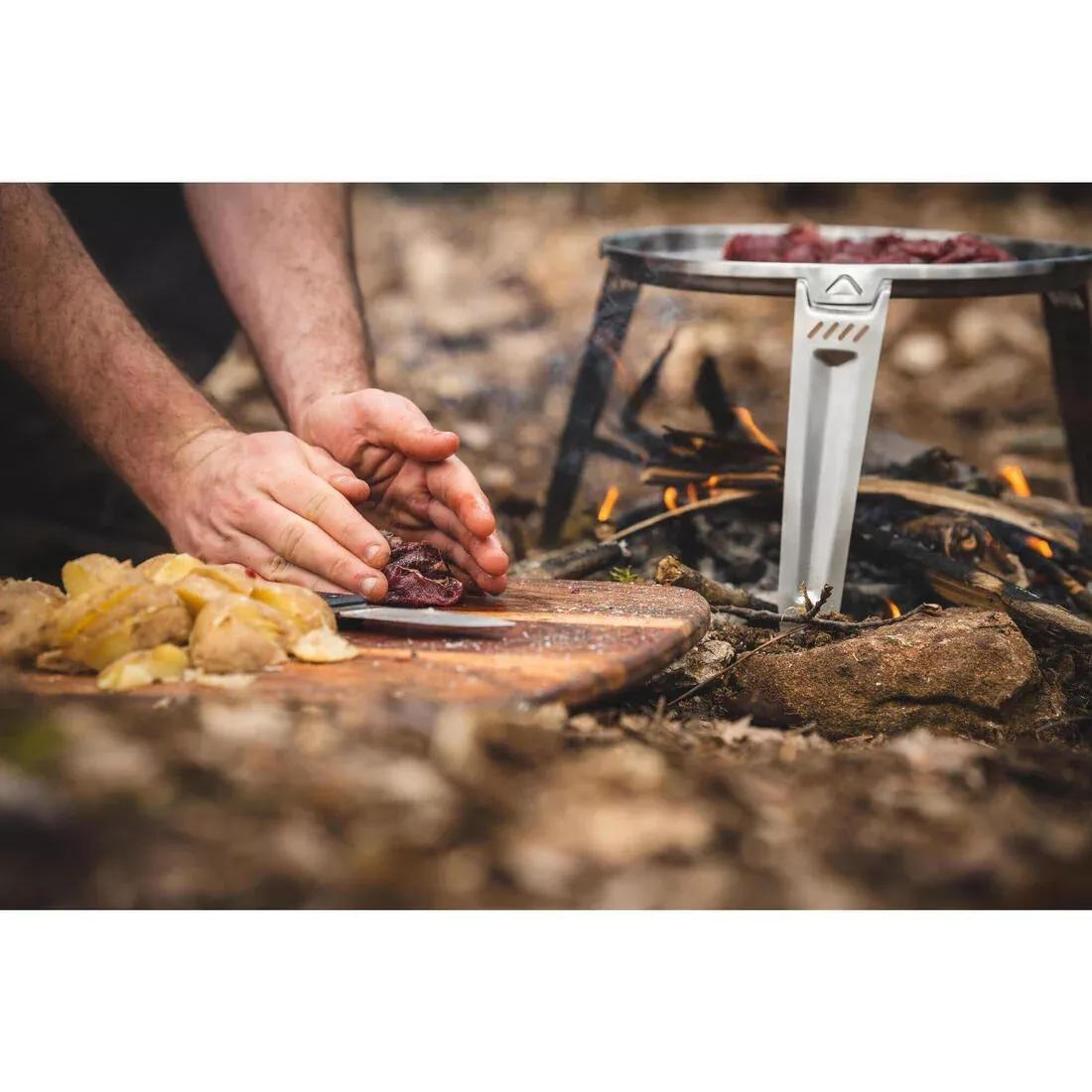 Plancha Pan Over Fire On Tripod 30cm Bushcraft Stainless Steel, Grey, 5401_000, large image number 8