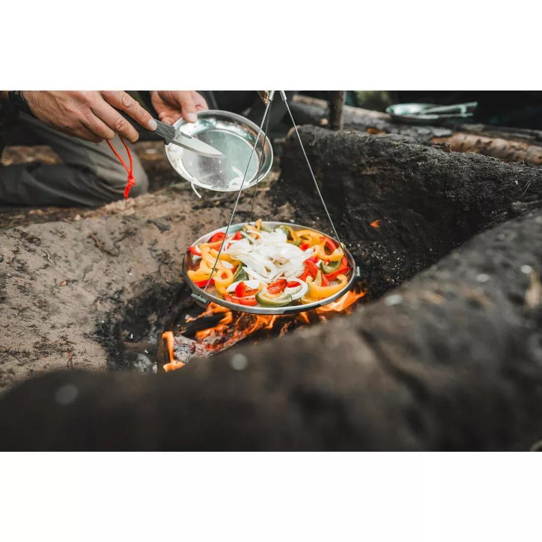 Plancha Pan Over Fire On Tripod 30cm Bushcraft Stainless Steel, Grey, 5401_000, large image number 9