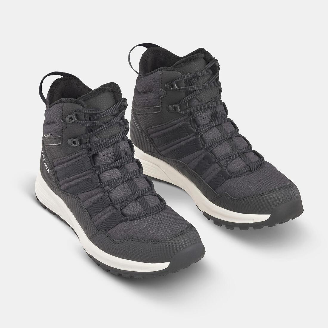 Men Warm And Waterproof Hiking Boots - Sh500 Mid, Black, No Color, medium