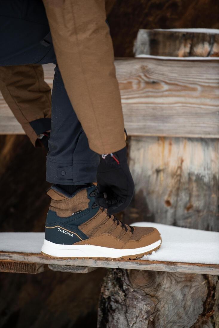 Men Warm And Waterproof Hiking Boots - Sh500 Mid, Black, No Color, large image number 14