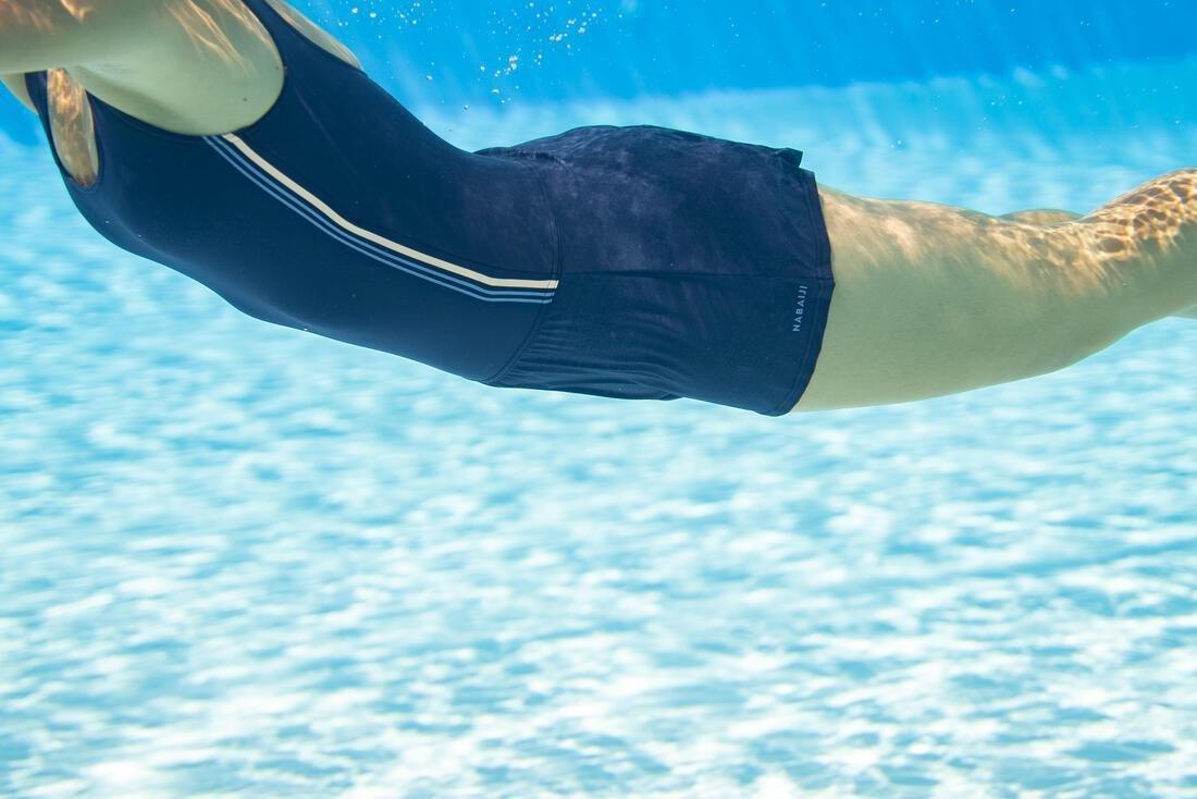 Women Heva 1-Piece Swimsuit With Skirt Navy Stripes, Navy, No Color, medium