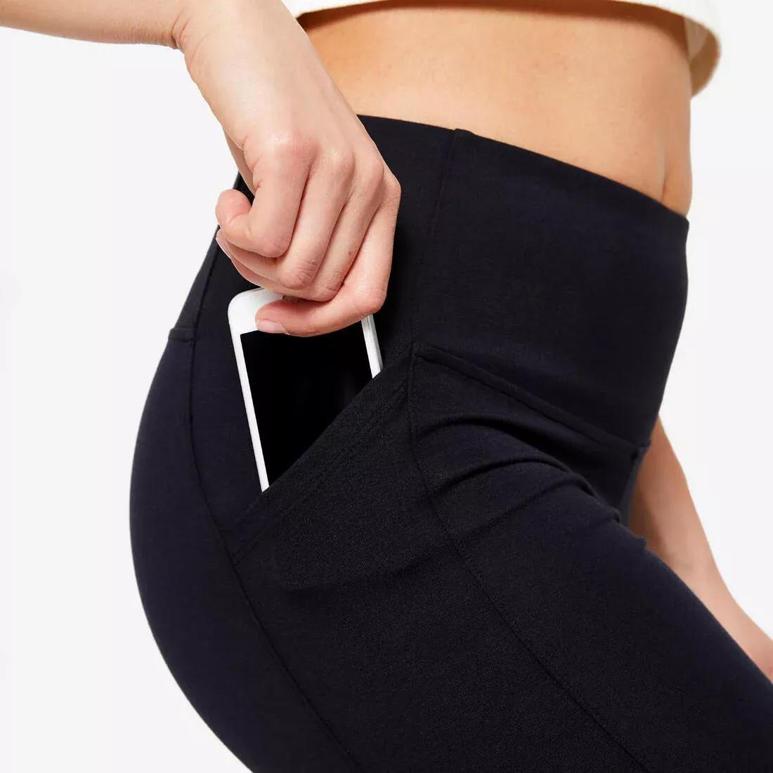 Women High-Waisted Fitness Leggings, Black, No Color, large image number 4