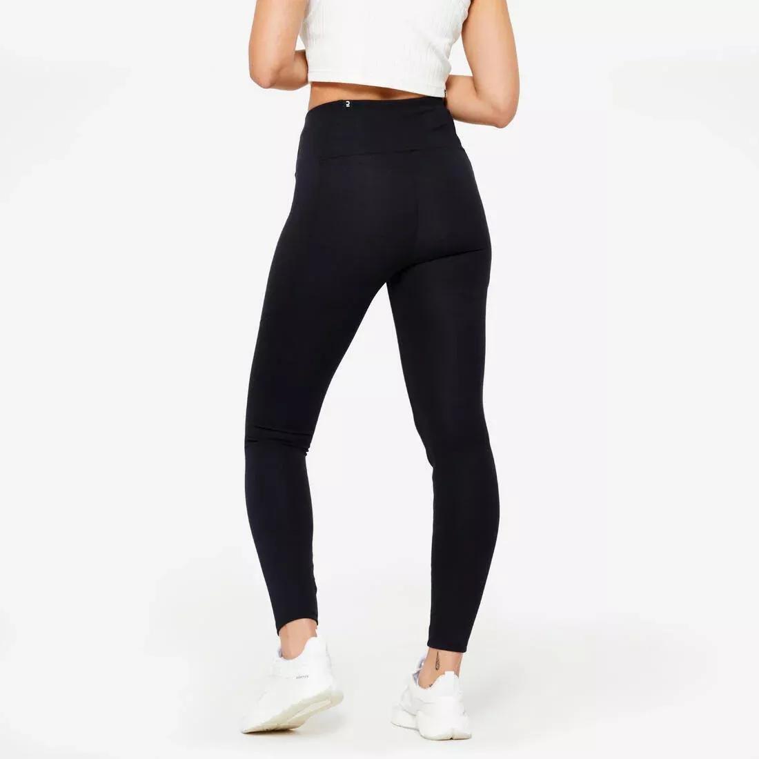 Women High-Waisted Fitness Leggings, Black, No Color, large image number 5
