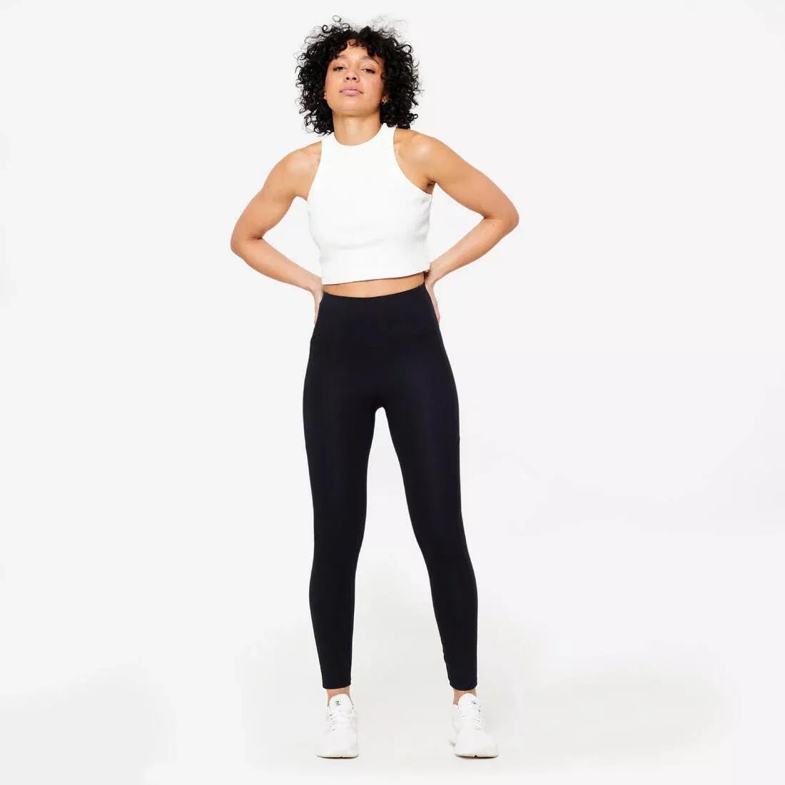 Women High-Waisted Fitness Leggings, Green, No Color, large image number 2