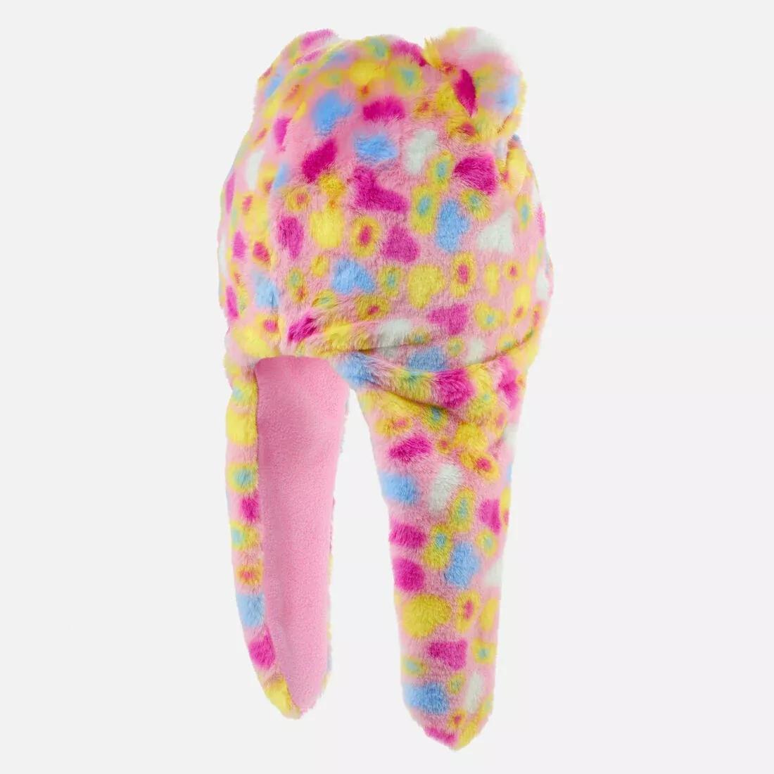 KIDS' SKI HAT - PERUVIAN BEAR - PINK BLUE YELLOW, begonia pink, 5401_000, large image number 5