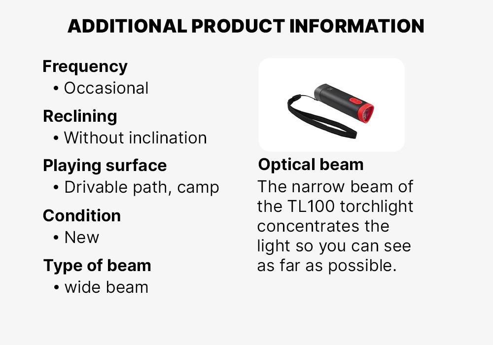 Battery Torchlight - 100 Lumen - Tl100, Red, No Color, medium